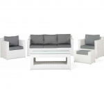 Beliani 6-kohaline aiakomplekt rattanist valge ROMA | 58233 | 4260580929160
