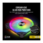Corsair QL140 RGB 140mm PWM kahepoolne ventilaatorikomplekt RGB CO-9050100-WW | CO-9050100-WW | 0840006611707