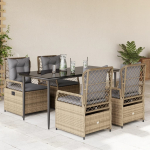 vidaXL 5-osaline aiam&ouml;&ouml;bli komplekt koos patjadega, beige, pol&uuml;rotang | 3263002 VidaXL | 8721102394287