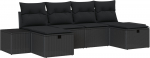vidaXL 6-osaline aiam&ouml;&ouml;bli komplekt patjadega Black pol&uuml;rotang | 3359422 | 8721288396259