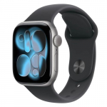 Apple Watch Series 11 (2025) GPS 42mm Space Gray alumiiniumkorpus, Black spordirihm S/M EL MEQW4 - AINULT KARBI KAHJUSTUS | MEQW4LWADMG | 195950460568 - D