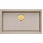 LOGAN 110 GraniteQ zlewozmywak pearl beige 76x45x23,5 cm 1-komorowy podwieszany z syfonem manualnym złoty | brak | 5906954200235