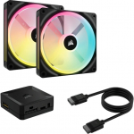 Corsair iCUE LINK QX140 RGB sākuma komplekts, Black, LED vadība, 140mm, 2 gab. komplekts | CO-9051004-WW | 0840006697961