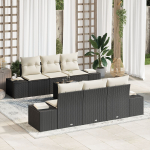 vidaXL Aiam&ouml;&ouml;bli komplekt 7-osaline Black-White Rotang, Pol&uuml;ester | 3355616 | 8721288358875