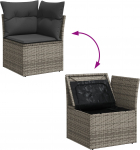 vidaXL 7-osaline aiam&ouml;&ouml;bli komplekt pol&uuml;rotangist koos patjadega Grey | 3354608 | 8721288348791