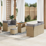 vidaXL 8-osaline aiam&ouml;&ouml;bli komplekt patjadega Beige pol&uuml;rotang Akaatsia | 3361432 | 8721288415516