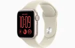 Pulkstenis Apple Watch SE 3 GPS 40mm Starlight Aluminium Case with Sand Sport Band - M/L | MJKW4ET/A
