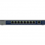 NETGEAR GS108MX-100EUS łącza sieciowe Nie zarządzany L2 Gigabit Ethernet (10/100/1000) Montaż na biurku/ścianie | GS108MX-100EUS | 0606449168396