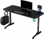 Biurko Ultradesk Frag Czarne 140 cmx60 cm | UDESK-FG-BB | 0748367124631