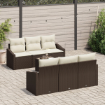 vidaXL 7-osaline aiam&ouml;&ouml;bli komplekt pruunide patjadega, rattan | 3355277 | 8721288355485