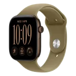 Pulkstenis Apple Watch Series 12 GPS + Cellular 42mm Dark Bronze Aluminium Case with Olive Sport Band - S/M | MJG44ET/A
