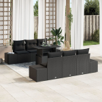 vidaXL 7-osaline aiam&ouml;&ouml;bli komplekt patjadega Black pol&uuml;rotang | 3357846 | 8721288380494