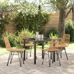 vidaXL 5-osaline aiam&ouml;&ouml;bli komplekt pruun pol&uuml;rattan | 3379192 | 8721288641199