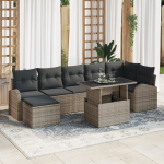 vidaXL 8-osaline aiam&ouml;&ouml;bli komplekt patjadega Grey Rotang | 3348685 | 8721158987990