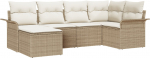 6-osaline aiam&ouml;&ouml;bli komplekt koos patjadega Beige pol&uuml;rotangist diivan | 3354100 | 8721288343710