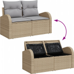 vidaXL 7-osaline aiam&ouml;&ouml;bli komplekt pol&uuml;rotangist koos patjadega Beige | 3354599 | 8721288348708