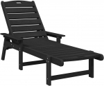 vidaXL Leżak Black 53x162x98.5 cm HDPE | 42006639 | 8721158890733