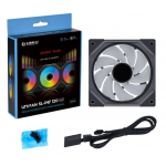 Lian Li UNI FAN SL-INF 120 ARGB p&ouml;&ouml;rleva labaga PWM ventilaator, 3 tk komplekt koos kontrolleriga - 120mm, black + 1x UNI FAN SL-INF 120 PWM ventilaator, 120mm | GABU-722