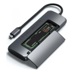 Satechi USB-C h&uuml;briidne mitmeporti adapter SSD korpusega Space Gray | MacBook M1 | ST-UCHSEM | 810086360055