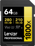 Lexar SDXC 64GB Professional 1800x UHS-II U3 (180/270 MB/s) | LSD1800064G-BNNNG | 843367124497