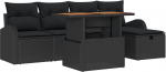 vidaXL Aiam&ouml;&ouml;bli komplekt 6-osaline koos patjadega Black pol&uuml;rotang | 3359964 | 8721288401670