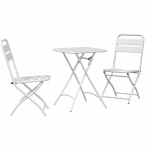 Zestaw bistro w białym metalu, 3 części Lumarko! | 42002950 VidaXL | 8721158842893