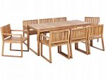 Aiatoolide komplekt 8 inimesele SASSARI II Sertifitseeritud akaatsiapuit Light brown | 511825 Bel | 4255664878960