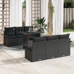 7-osaline aiam&ouml;&ouml;bli komplekt patjadega must pol&uuml; rattan | 3348209 | 8721158983237