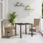 vidaXL 3-osaline aiam&ouml;&ouml;bli komplekt pol&uuml;rotangist koos patjadega beige | 3379464 | 8721288643841