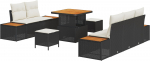 vidaXL 8-osaline aiam&ouml;&ouml;bli komplekt pol&uuml;rotangist, patjadega, Black | 3362855 | 8721288429742