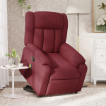vidaXL Pacelams masāžas krēsls, izvelkams, Burgundy, ar auduma apdari | 3205331 | 8721012178199