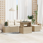 vidaXL 6-osaline aiam&ouml;&ouml;bli komplekt Beige rotangist aiam&ouml;&ouml;bel | 3357904 | 8721288381071