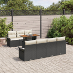 vidaXL 8-osaline aiam&ouml;&ouml;bli komplekt patjadega Black pol&uuml;rotang Akaatsia | 3349291 | 8721158994059