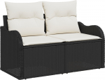 vidaXL 8-osaline aiam&ouml;&ouml;bli komplekt pol&uuml;rotangist koos patjadega Black | 3354276 | 8721288345479
