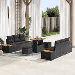 vidaXL 9-osaline aiam&ouml;&ouml;bli komplekt patjadega Black Rotang Akatsia | 3362869 | 8721288429889