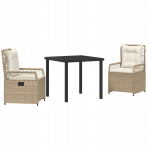 Zestaw do jadalni w ogrodzie 3 pcs Beżowy polirattan Lumarko! | 3381009 VidaXL | 8721288659293