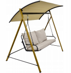 HUŚTAWKA OGRODOWO BALKONOWA 2 OSOBOWA 194x136x173CM PIASKOWA | 8721037847667 | 8721037847667