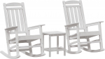 3-osaline vidaXL aiam&ouml;&ouml;bli komplekt White HDPE, vidaXL valge kiiktool 70x92x108 cm HDPE, vidaXL valge abilaud 38x38x45 cm HDPE | 3335814 | 8721158901996