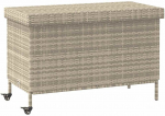 Aiat&ouml;&ouml;riistakast vidaXL ratastega, hall, 110x55x73 cm, pol&uuml;rattan | 4103830 VidaXL | 8721158648464