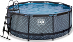 Exit Toys Stone Pool, Frame Pool O 360x122cm, swimming pool (grey, with filter pump) | 30.22.12.00 | 8720088261958