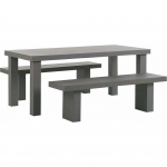Aiatoolide komplekt Beliani Taranto betoonist laud ja 2 pingid grey | 216816 | 4251682242165