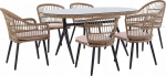 Aiatoolide komplekt tehnorattanist 6-kohaline pink ALIANO II Pink | 4255664815170 | 4255664815170