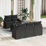 vidaXL 6-osaline aiam&ouml;&ouml;bli komplekt patjadega Black pol&uuml;rotangist | 3346603 | 8721158961891