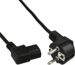 Toitejuhe InLine 60tk hulgi, CEE7/7 nurk&uuml;hendus IEC-C13 vasakpoolse nurga all, must, H05VV-F, 3x0.75mm&sup2;, 0.5m | B-16752M | 4043718304349