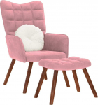 VidaXL Tugitool jalatoega, pink, sametkattega | 4016825 | 8721158362506