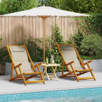 vidaXL Składane krzesła plażowe Zestaw 2 Taupe | 3325144 | 8721158823663