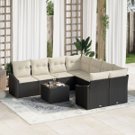 vidaXL Aiam&ouml;&ouml;bli komplekt 9-osaline Cream ja Black | 3355326 | 8721288355973