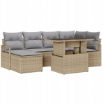 7-osaline aiam&ouml;&ouml;bli komplekt koos patjadega Beige Polly Rattan, 2-kohaline aiam&ouml;&ouml;bel koos patjadega Beige Polly Rattan | 3348856 | 8721158989703