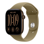 Pulkstenis Apple Watch Series 12 GPS 46mm Dark Bronze Aluminium Case with Olive Sport Band - S/M | MJEQ4ET/A