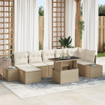 vidaXL Aiam&ouml;&ouml;bli komplekt 8 osa Beige Rotang, Pol&uuml;ester, Klaas | 3349227 | 8721158993410
